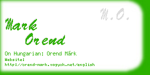 mark orend business card